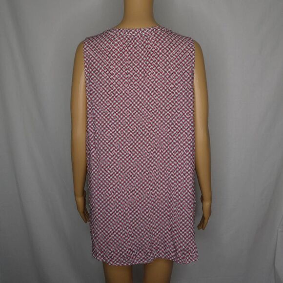 Lucky Brand Sleeveless Popover Blouse Stop Sign Polka Dot Print Geometric Large - Picture 6 of 7